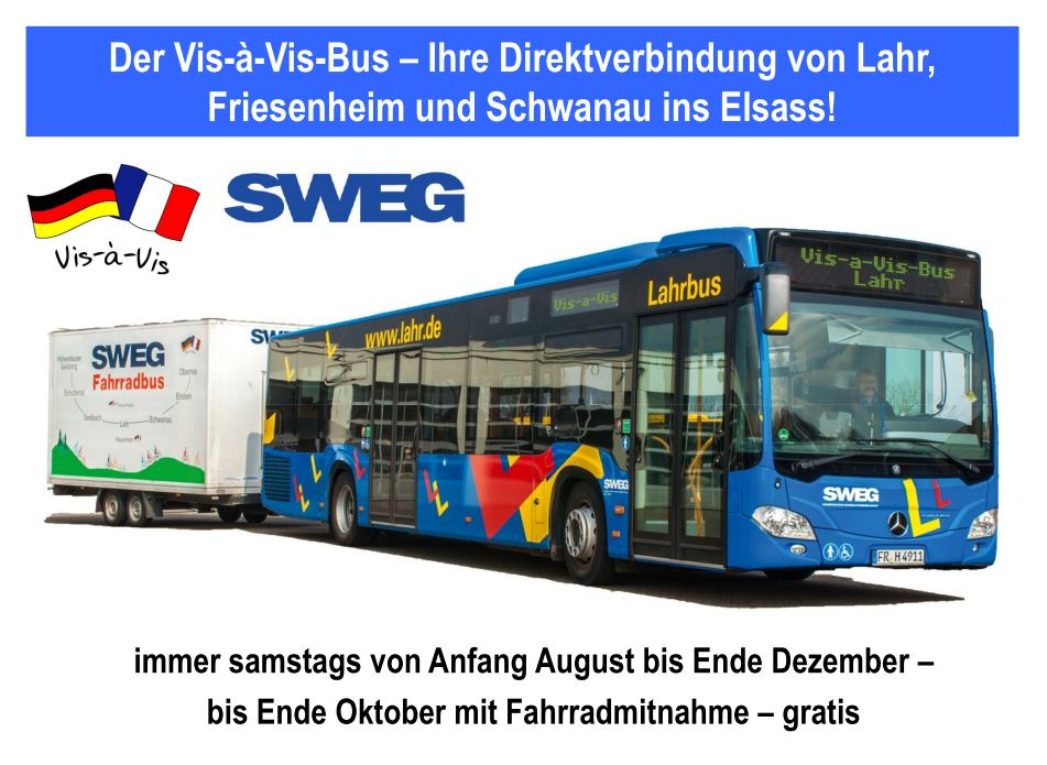 SWEG Der Vis-a-Vis-Bus  - Ihre Direktverbindung von Lahr, Friesenheim und Schwanau ins Elsass! 